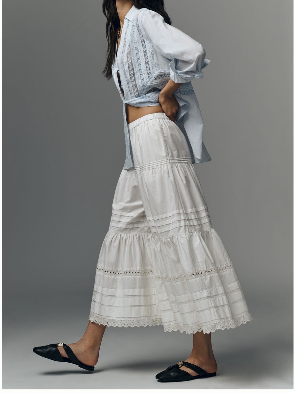 Anthropologie White Petticoat Cropped Wide Leg Pants NWT